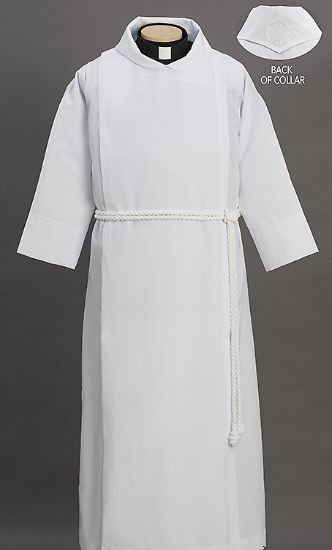 Picture of Mens Wrap Around Alb with Embroidered Collar