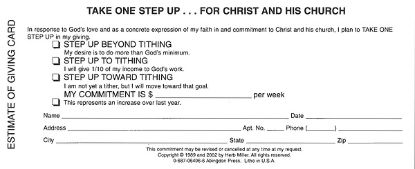 Picture of Consecration Sunday Estimate of Giving Card (Pkg of 100)