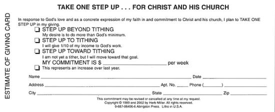 Picture of Consecration Sunday Estimate of Giving Card (Pkg of 100)