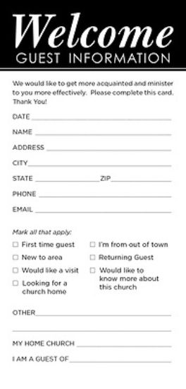 Picture of Cards Guest Information Package of 50