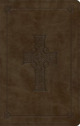Picture of ESV Large Print Value Thinline Bible (Trutone, Olive, Celtic Cross Design)