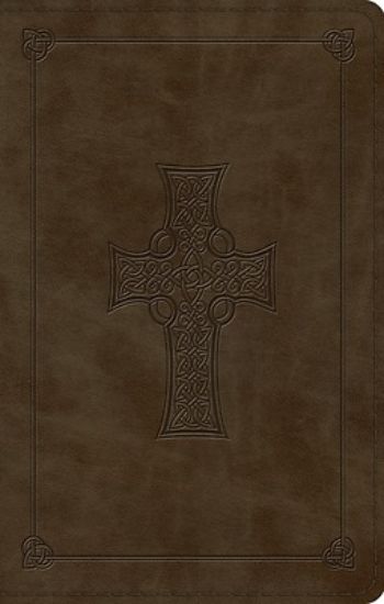Picture of ESV Large Print Value Thinline Bible (Trutone, Olive, Celtic Cross Design)