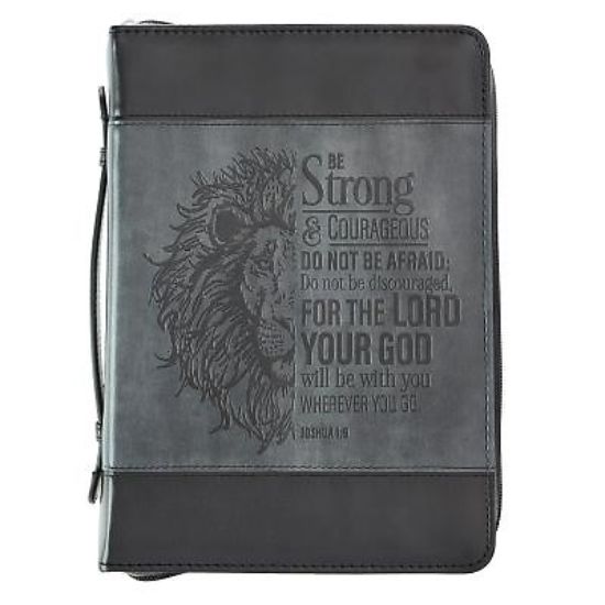 Picture of Be Strong Bible Cover Medium Luxleather Joshua 1:9