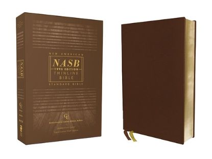 Picture of Nasb, Thinline Bible, Genuine Leather, Buffalo, Brown, Red Letter Edition, 1995 Text, Comfort Print