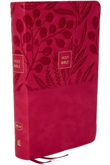 Picture of Nkjv, Reference Bible, Personal Size Large Print, Leathersoft, Pink, Thumb Indexed, Red Letter Edition, Comfort Print
