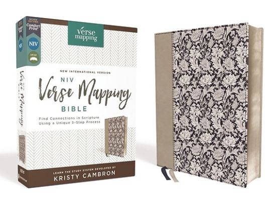 Picture of Niv, Verse Mapping Bible, Leathersoft, Navy Floral, Comfort Print
