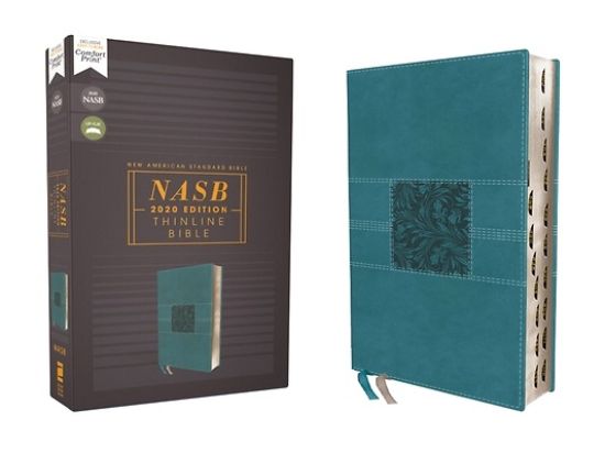 Picture of Nasb, Thinline Bible, Leathersoft, Teal, Red Letter Edition, 2020 Text, Thumb Indexed, Comfort Print