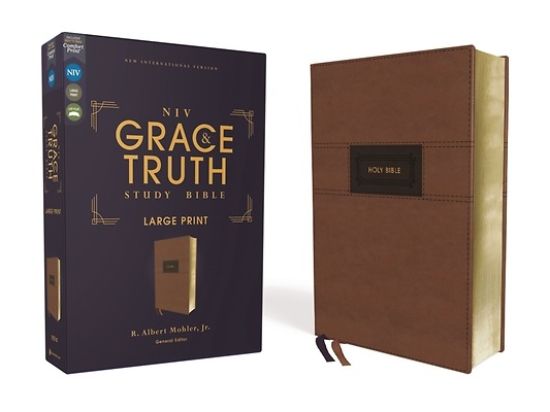 Picture of Niv, the Grace and Truth Study Bible, Large Print, Leathersoft, Brown, Red Letter, Comfort Print