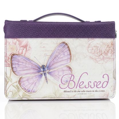 Picture of Bible Cover Purple Butterfly Blessed Jeremiah 17