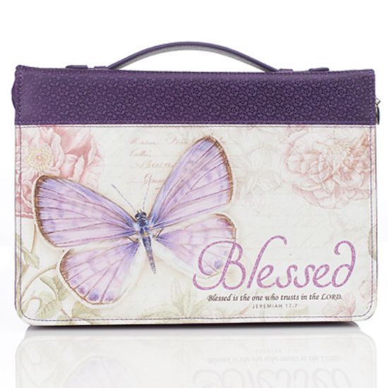 Picture of Bible Cover Purple Butterfly Blessed Jeremiah 17