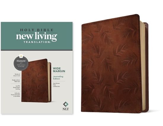 Picture of NLT Wide Margin Bible, Filament Enabled Edition (Red Letter, Leatherlike, Dark Brown Palm)