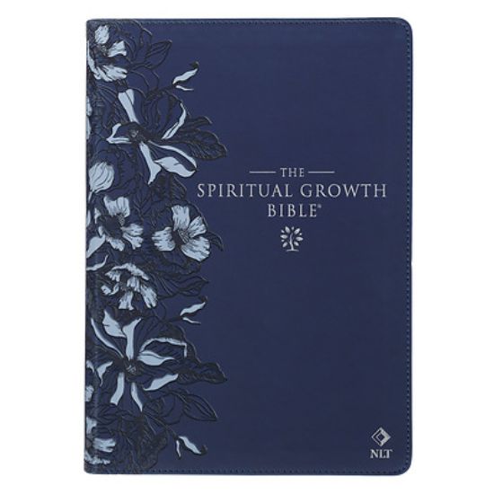 Picture of The Spiritual Growth Bible, Study Bible, NLT - New Living Translation Holy Bible, Faux Leather, Navy