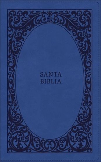 Picture of Biblia Reina-Valera 1960, Tierra Santa, Ultrafina Letra Grande, Leathersoft, Azul, Con Cierre