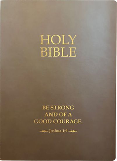 Picture of Kjver Holy Bible, Be Strong and Courageous Life Verse Edition, Large Print, Coffee Ultrasoft