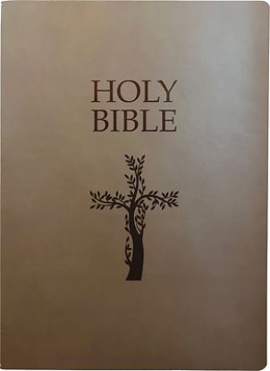Picture of Kjver Holy Bible, Cross Design, Large Print, Coffee Ultrasoft
