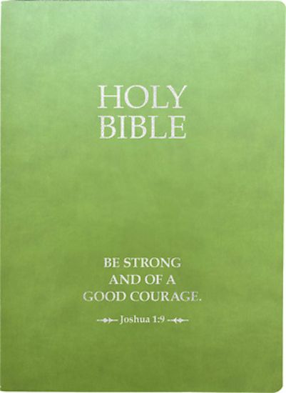 Picture of KJV Holy Bible, Be Strong and Courageous Life Verse Edition, Large Print, Olive Ultrasoft