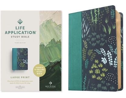 Picture of NLT Life Application Study Bible, Third Edition, Large Print (Leatherlike, Meadow Teal, Red Letter)