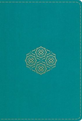 Picture of ESV Large Print Compact Bible, Red Letter (Trutone, Teal, Bouquet Design)
