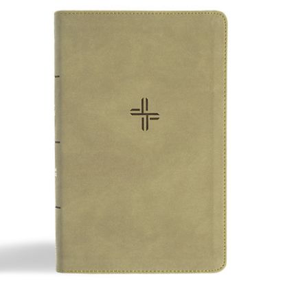 Picture of CSB Single-Column Personal Size Bible, Digital Study Edition, Sage Suedesoft Leathertouch