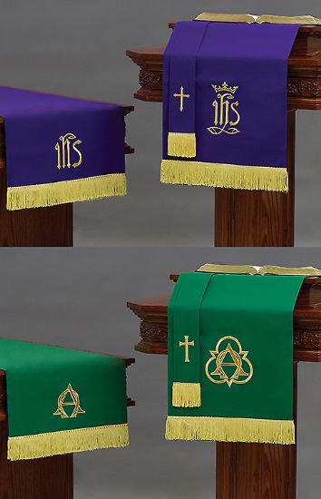 Picture of Embroidered Reversible Parament Set Purple and Green  3-Piece Extra Long
