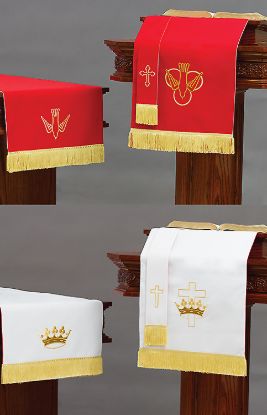 Picture of Embroidered Reversible Parament Set Red and White  3-Piece Extra Long