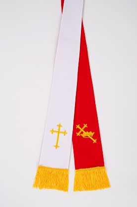 Picture of Embroidered Reversible Red/White Cross Stole