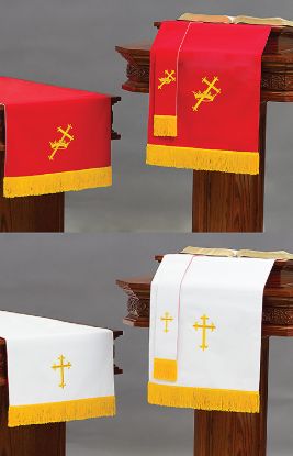 Picture of Embroidered Reversible Red/White Three-Piece Parament Set