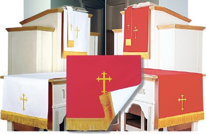 Picture of Embroidered Reversible Red/White Three-Piece Parament Set