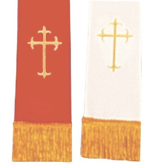 Picture of Embroidered Reversible Red/White Latin Cross Stole