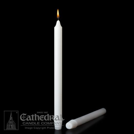 Picture of Stearic Altar Candles Cathedral 11 3/4 x 7/8 Pack of 24 Self-fitting