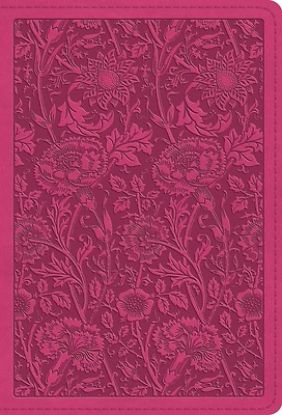 Picture of ESV Large Print Compact Bible, Red Letter (Trutone, Berry, Floral Design)