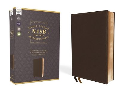 Picture of Nasb, Single-Column Reference Bible, Leathersoft, Brown, 1995 Text, Comfort Print