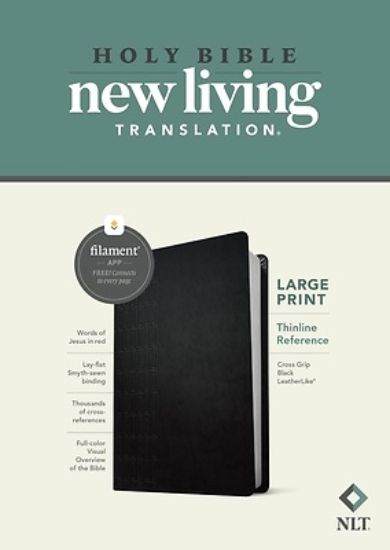 Picture of NLT Large Print Thinline Reference Bible, Filament Enabled Edition (Red Letter, Leatherlike, Black)