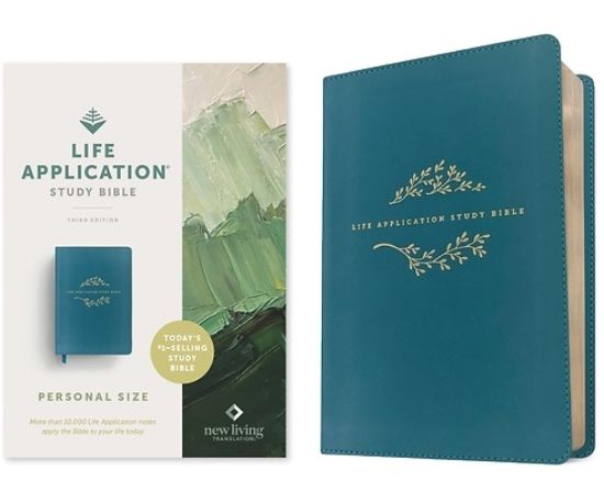 Picture of NLT Life Application Study Bible, Third Edition, Personal Size (Leatherlike, Teal Blue, Red Letter)
