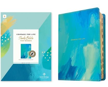 Picture of NLT Courage for Life Study Bible for Women, Filament Enabled (Leatherlike, Brushed Aqua Blue, Indexed, Red Letter)