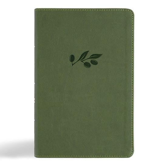 Picture of CSB Large Print Personal Size Reference Bible, Digital Study Edition, Olive Leathertouch