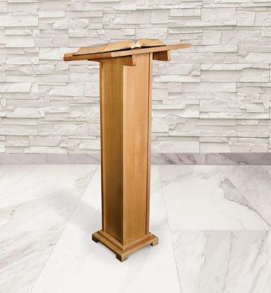Picture of Square Base Lectern - Pecan Stain