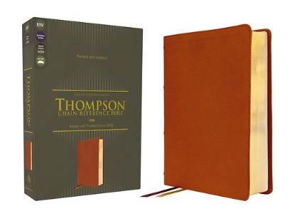 Picture of Esv, Thompson Chain-Reference Bible, Genuine Leather, Calfskin, Tan, Red Letter