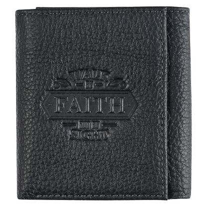 Picture of Genuine Full Grain Leather Rfid Blocking Scripture Wallet for Men