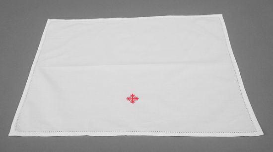Picture of Cambric Linen Lavabo Towel with Red Cross and Vine - Pack of 3