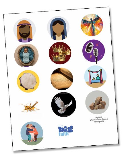 Picture of Cokesbury Kids Big Faith Winter 2025-26 All Ages Activity Stickers (Pkg of 6)