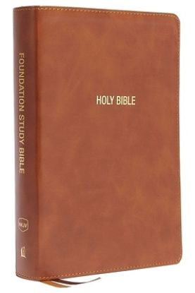 Picture of Nkjv, Foundation Study Bible, Large Print, Leathersoft, Brown, Red Letter, Comfort Print