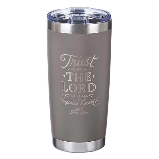 Picture of Mug Stainless Steel Gray Travel Trust in the Lord - Prov 3