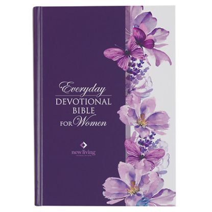 Picture of NLT Holy Bible Everyday Devotional Bible for Women New Living Translation, Purple Floral Printed