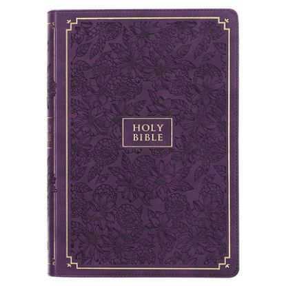 Picture of KJV Giant Print Full-Size Bible Purple Floral Faux Leather