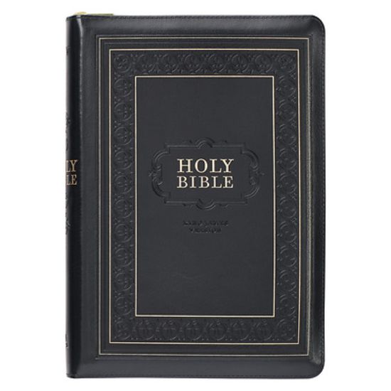 Picture of KJV Giant Print Full-Size Bible Black with Zipper Faux Leather