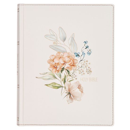Picture of KJV Note-Taking Bible LP Faux Leather Hc White Floral