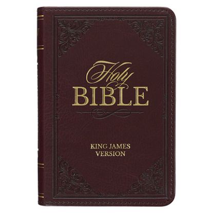 Picture of KJV Holy Bible, Mini Pocket Size, Faux Leather Red Letter Edition - Ribbon Marker, King James Version, Burgundy