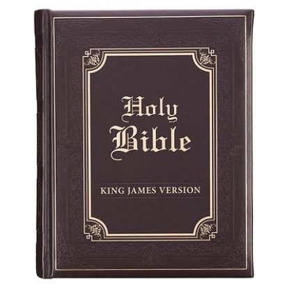 Picture of KJV Holy Bible, Heirloom Family Bible, Dark Brown Faux Leather w/Ribbon Markers, King James Version