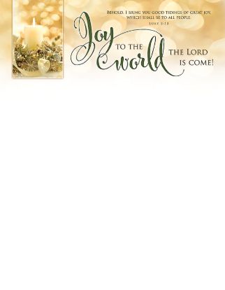 Picture of Joy to the World Christmas Letterhead
